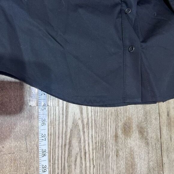 Laundry Women's Midi Shirt Dress Tie Waist Snap Button Pockets Black Size 0 - Picture 8 of 11